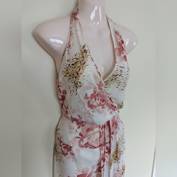 August SILK y2k animal and floral print midi dress 10 - Picture 2 of 15